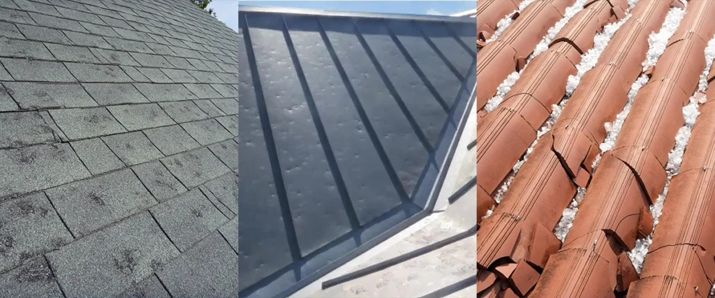 Hail damage looks different depending on your roofing material