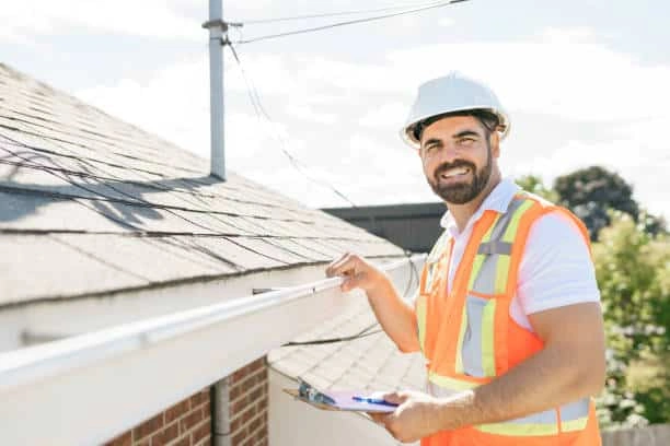 "Home inspector examining a roof before a Nebraska home sale.