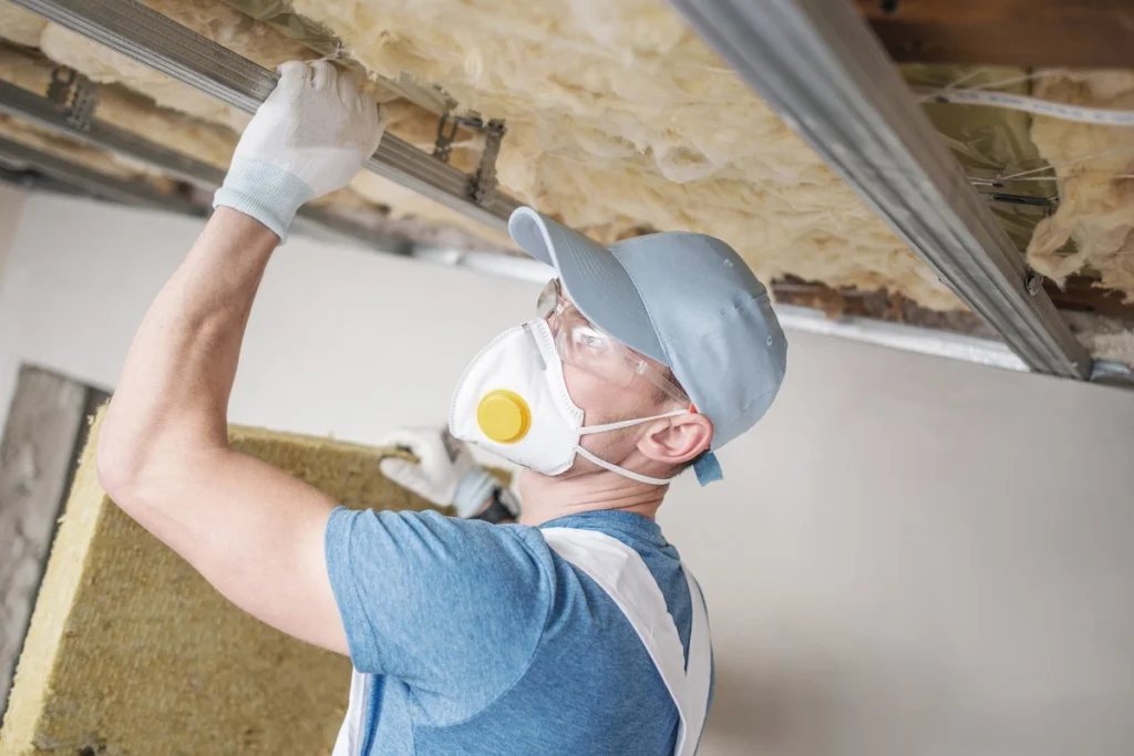 Star Home technician inspecting attic insulation for hidden roof leak damage in Lincoln, NE