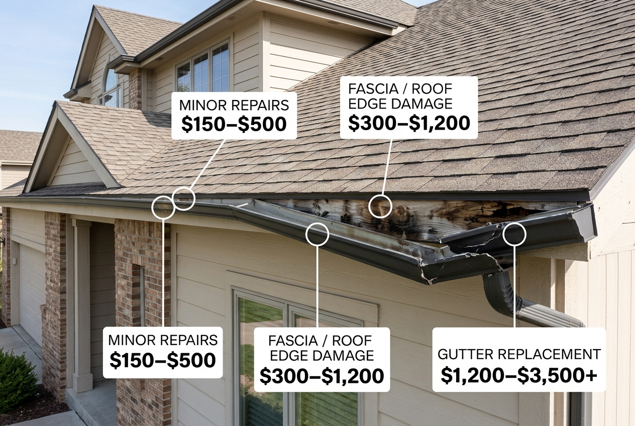 Gutter repair versus replacement cost comparison